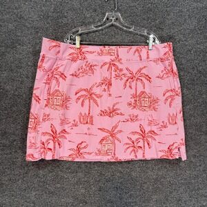 Talbots Skort Womens 3X Pink Tropical Palm Tree Print Active Tennis Golf Plus Sz